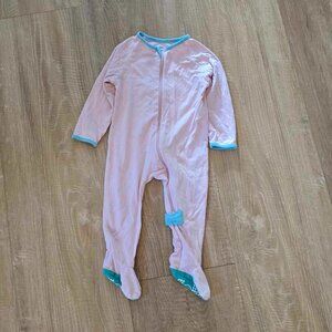 Lark Adventurewear LIGHT PINK & BLUE Bamboo Zip Sleeper - No Slip Footie Pajamas